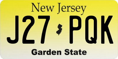 NJ license plate J27PQK