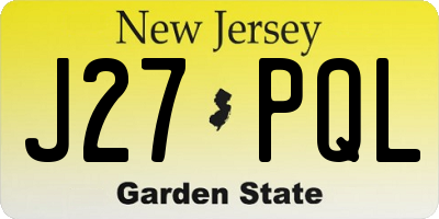 NJ license plate J27PQL