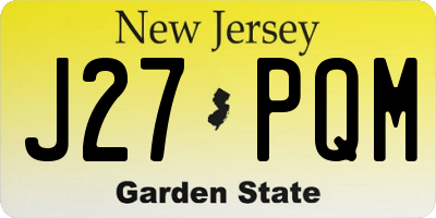 NJ license plate J27PQM