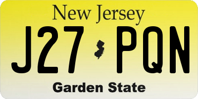 NJ license plate J27PQN