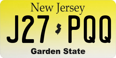 NJ license plate J27PQQ