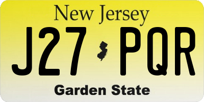 NJ license plate J27PQR
