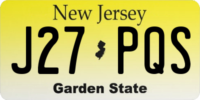 NJ license plate J27PQS