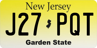 NJ license plate J27PQT