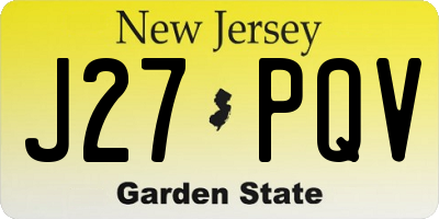 NJ license plate J27PQV