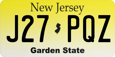 NJ license plate J27PQZ