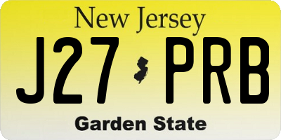 NJ license plate J27PRB