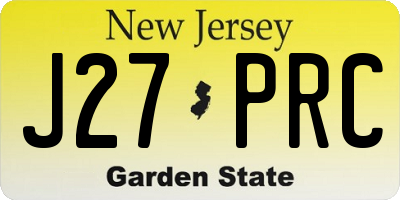 NJ license plate J27PRC