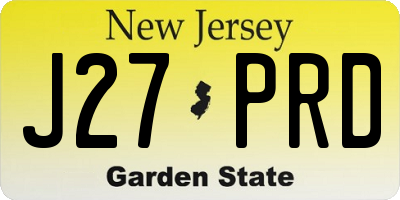 NJ license plate J27PRD