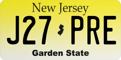 NJ license plate J27PRE