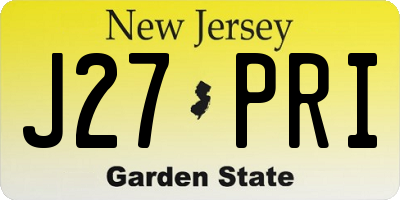 NJ license plate J27PRI