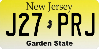 NJ license plate J27PRJ