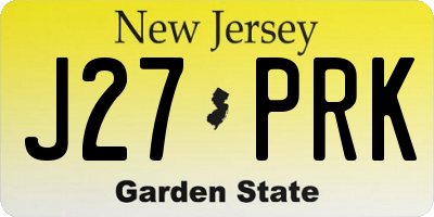 NJ license plate J27PRK