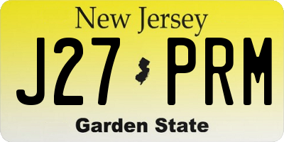 NJ license plate J27PRM