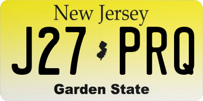 NJ license plate J27PRQ
