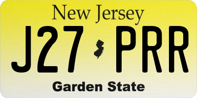 NJ license plate J27PRR