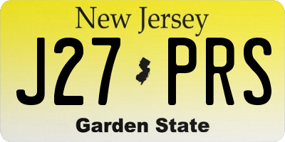 NJ license plate J27PRS