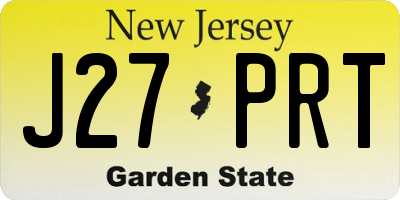 NJ license plate J27PRT
