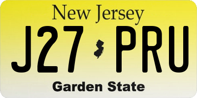 NJ license plate J27PRU