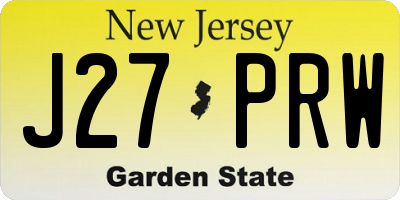 NJ license plate J27PRW