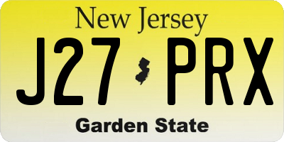 NJ license plate J27PRX