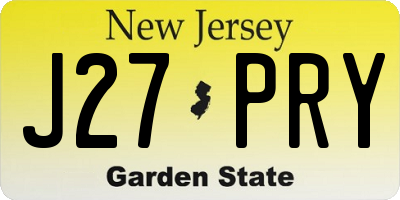 NJ license plate J27PRY