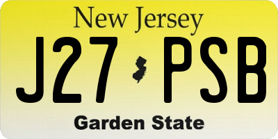 NJ license plate J27PSB