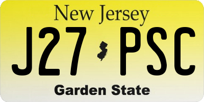 NJ license plate J27PSC