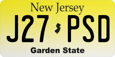 NJ license plate J27PSD