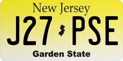 NJ license plate J27PSE