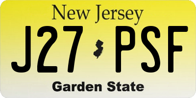 NJ license plate J27PSF