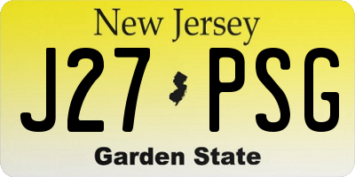 NJ license plate J27PSG