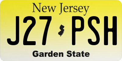 NJ license plate J27PSH