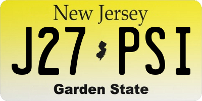 NJ license plate J27PSI