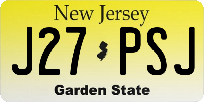 NJ license plate J27PSJ