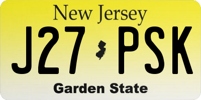 NJ license plate J27PSK