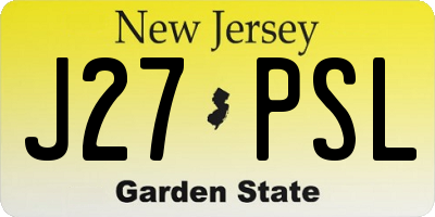 NJ license plate J27PSL