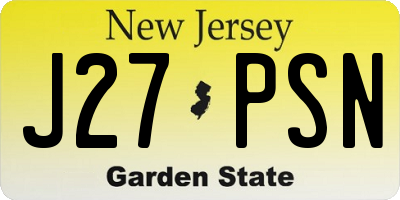 NJ license plate J27PSN