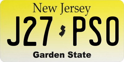 NJ license plate J27PSO