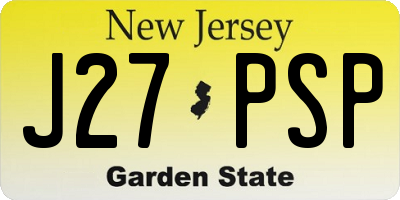 NJ license plate J27PSP