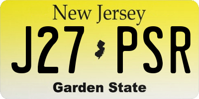 NJ license plate J27PSR