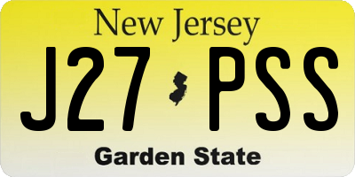 NJ license plate J27PSS