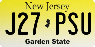 NJ license plate J27PSU