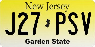 NJ license plate J27PSV