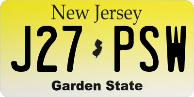 NJ license plate J27PSW