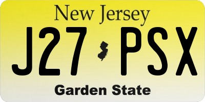 NJ license plate J27PSX