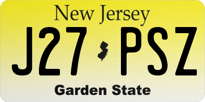 NJ license plate J27PSZ
