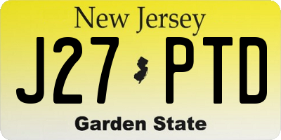 NJ license plate J27PTD