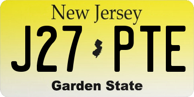 NJ license plate J27PTE