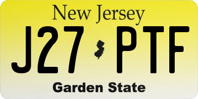 NJ license plate J27PTF